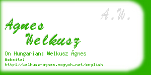 agnes welkusz business card